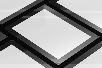 3d illustration render of a poster frame on a black background