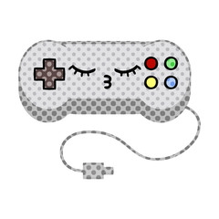 comic book style cartoon game controller