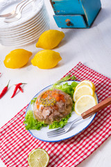 tasty aspic  with pork knuckle and pork legs