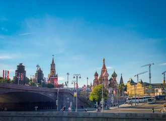 Spring cityscape of Moscow Kremlin
