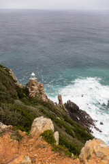 Fototapeta na wymiar The new lighthouse of Cape Point in Cape of Good Hope Nature Reserve in Cape Peninsula, Western Cape, South Africa.