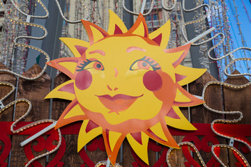 Image of the sun-a symbol of Maslenitsa in Russia