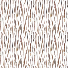 Tiger abstract seamless pattern. Hand painted in watercolor.