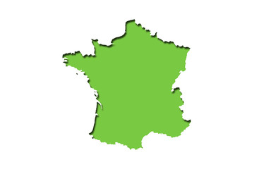 Gree, France Map, Illustration.