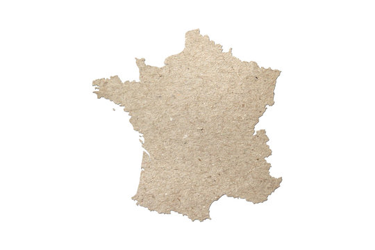 France Map in paper, Illustration.