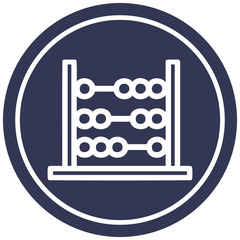 traditional abacus circular icon