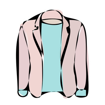 recommend clip art: vector, isolated, multi-colored sketch jacket
