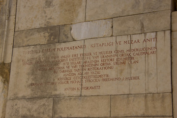 Archaeology, ancient Roman ruins, library of Celsus Ephesus, Turkey