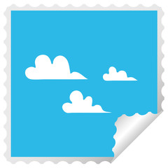 square peeling sticker cartoon cloud
