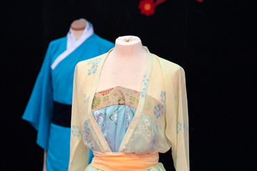 many japanese kimono dress at the market