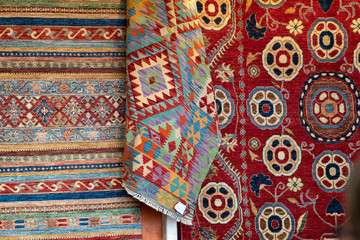 persian carpet old antique vintage in bazar shop market