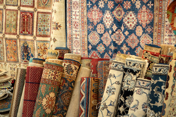 persian carpet old antique vintage in bazar shop market