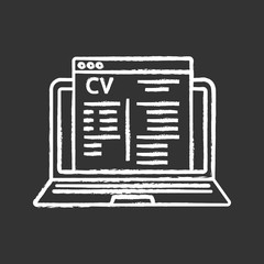 Online job application chalk icon