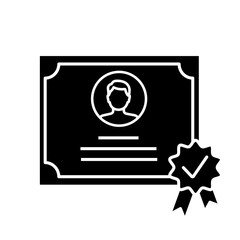 Certificate glyph icon