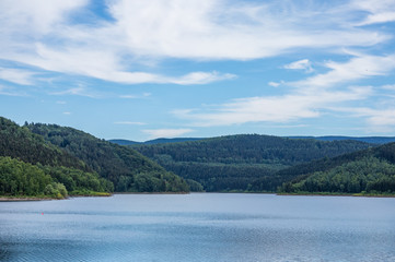 Zillierbach Dam lake in Harz, Germany