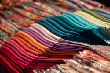 Different colors silk fabric