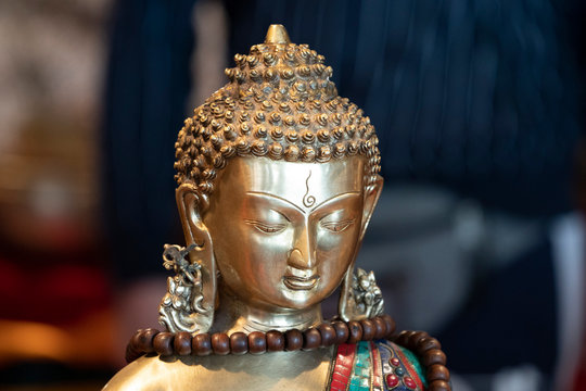 Japanese Buddah Statue Isolated Close Up