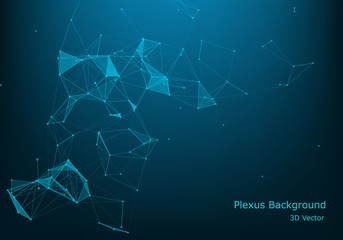 Vector abstract futuristic digital landscape with particles dots and stars on horizon. computer geometric digital connection structure. Futuristic blue abstract grid. Intelligence artificial. Neon