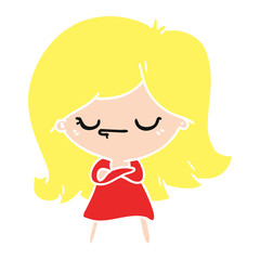 cartoon of cute kawaii girl