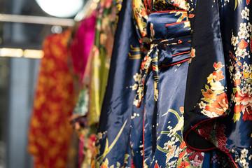 many japanese kimono dress at the market