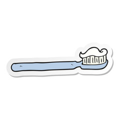 sticker of a cartoon toothbrush