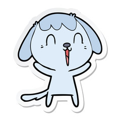 sticker of a cute cartoon dog