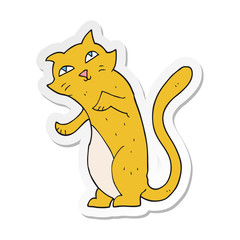 sticker of a cartoon cat