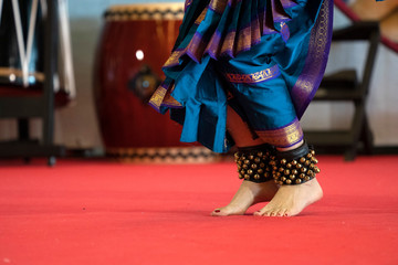 India traditional dance foot detail