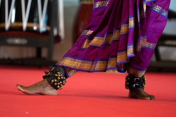 India traditional dance foot detail