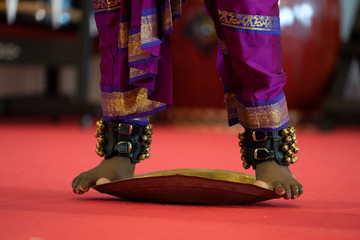 India traditional dance foot detail