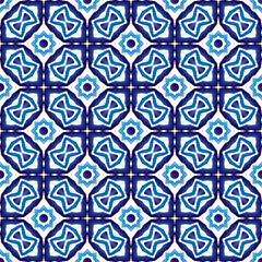 Ceramic tile pattern. Islamic, indian, arabic motifs. Damask seamless pattern. Porcelain ethnic bohemian background.  Abstract flower. Print for fabric and paper