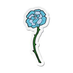 sticker of a blue flower tattoo cartoon