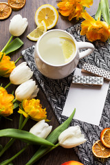 motivation list on desk with flowers