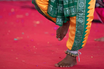 India traditional dance foot detail