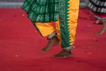 India traditional dance foot detail