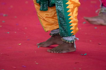 India traditional dance foot detail