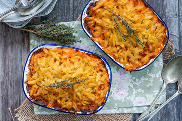 Swiss style potato rosti and pork bake