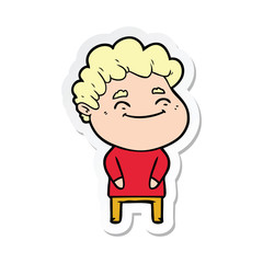 sticker of a cartoon friendly man