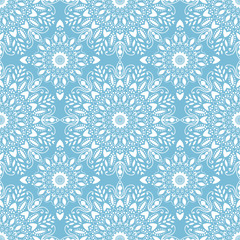 Islamic pattern. Arabic, indian, japanese motifs. Mandala seamless pattern. Ethnic bohemian background. Abstract flower. Vector illustration