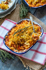 Swiss style potato rosti and pork bake