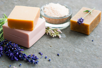 Lavender, soap, bath salt