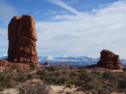 arches national park in winter, utah, usa