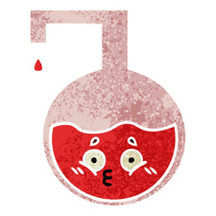 retro illustration style cartoon science experiment