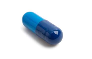 blue capsules isolated