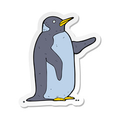 sticker of a cartoon penguin