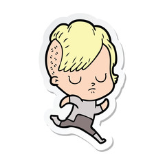 sticker of a cartoon woman