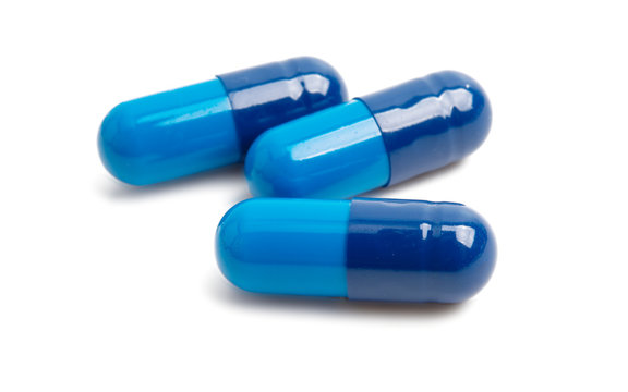 Blue Capsules Isolated