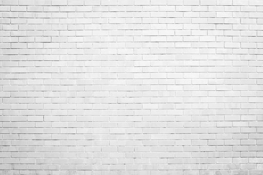 Fototapeta white brick wall texture and background with copy space