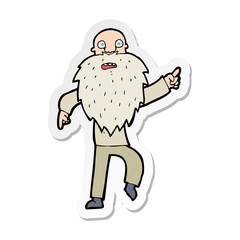 sticker of a cartoon stressed old man