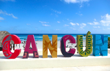 cancun cel bleu - obrazy, fototapety, plakaty